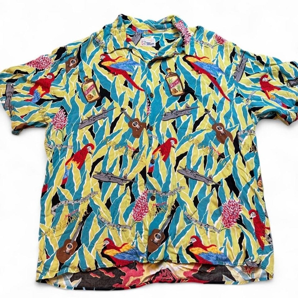 VINTAGE Reyn Spooner Shirt Men Medium Hawaiian Jimmy Buffet Margaritaville Rayon